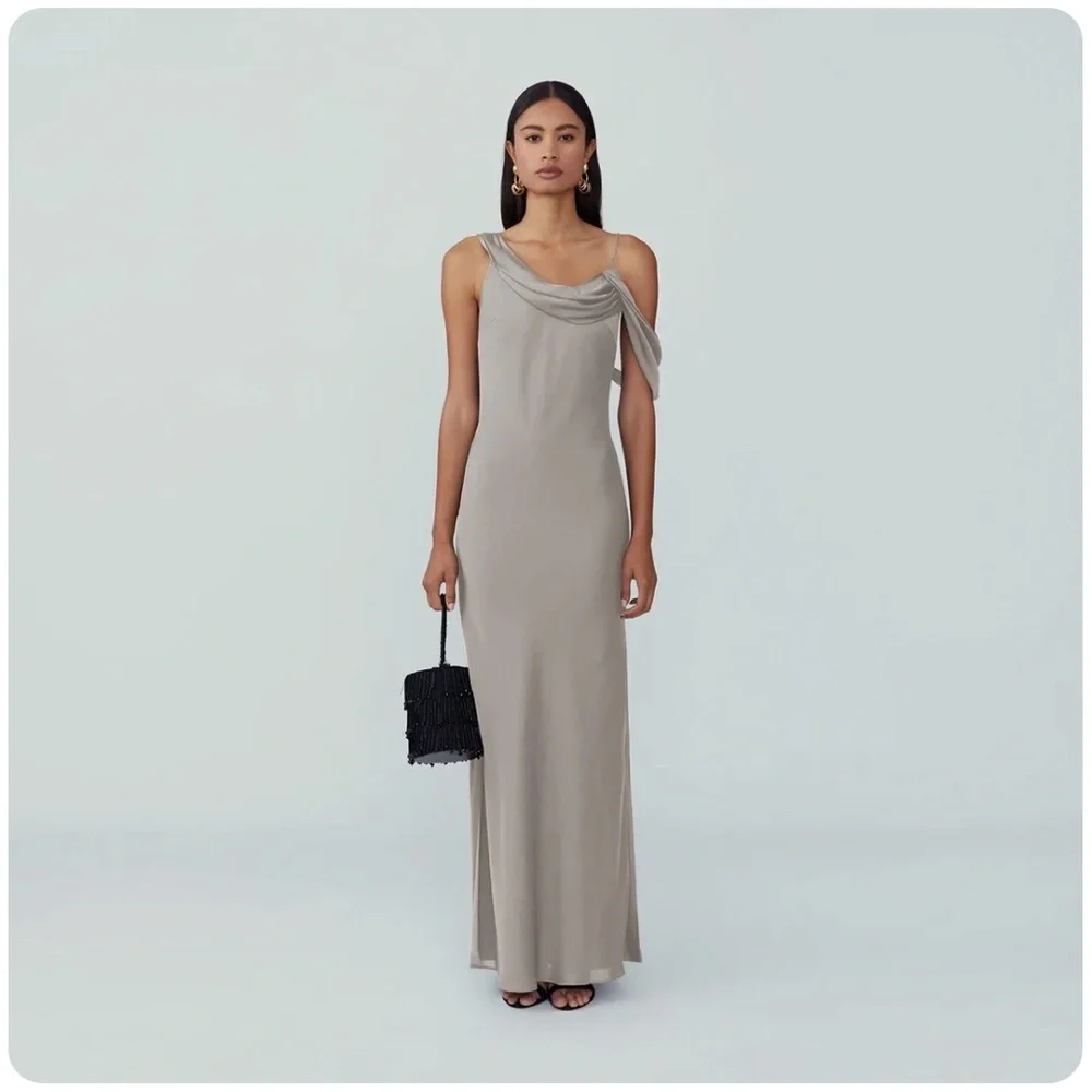 Fame And Partners Francois Dress in Dark Tan - Picture 4 of 5
